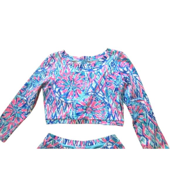 Lilly Pulitzer Carlita Set 2-Piece Crop Top & Skort Large Vibrant Pattern Cotton - Picture 3 of 12